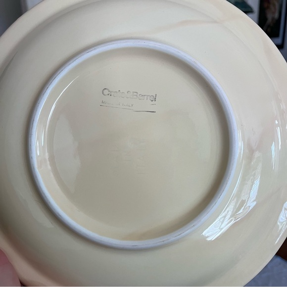 Vintage Crate & Barrel Italy Handpainted Tomato/Apple Leaf Print Ceramic Plate - Picture 5 of 6